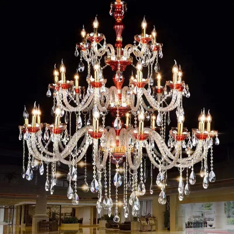 lustre en cristal design pour décoration de restaurant et café