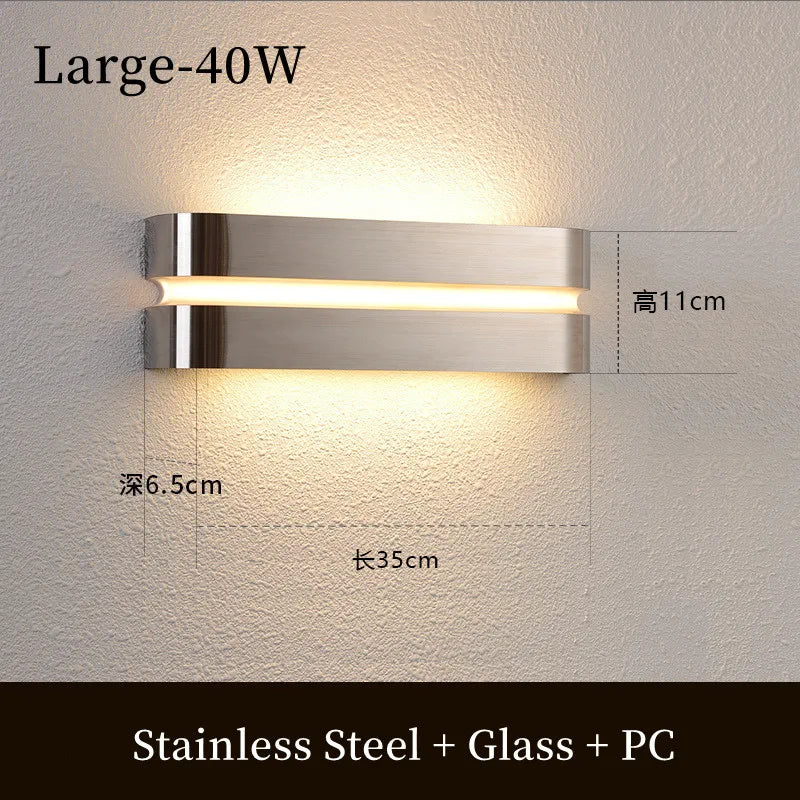 applique murale led moderne en acier inoxydable étanche pour extérieur