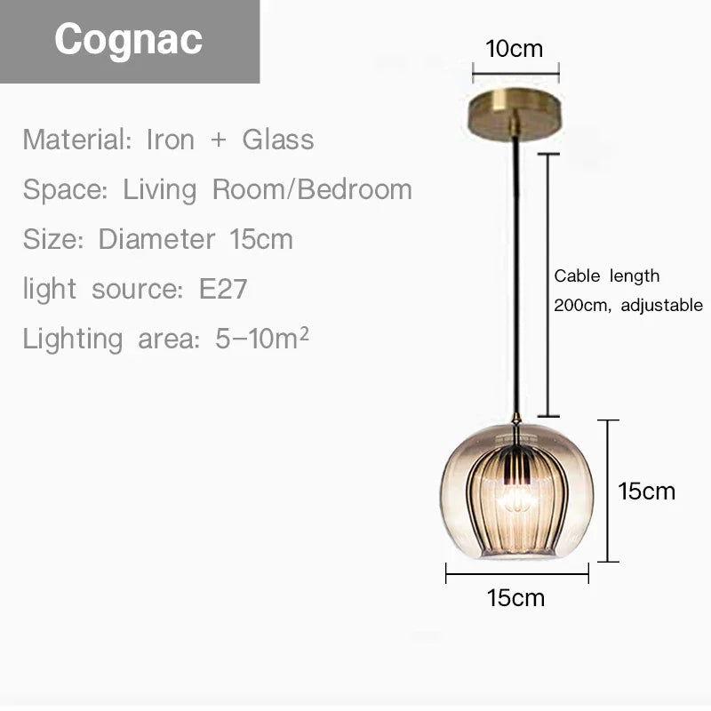 suspension en verre nordique moderne pour décoration intérieure