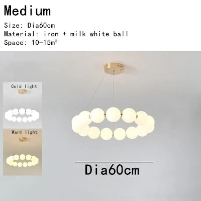 lustre led créatif nordique en forme de haricots magiques double couche