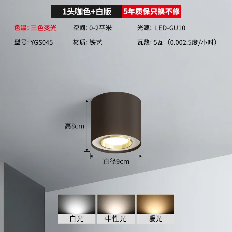 plafonnier double tête pour éclairage intérieur et extérieur