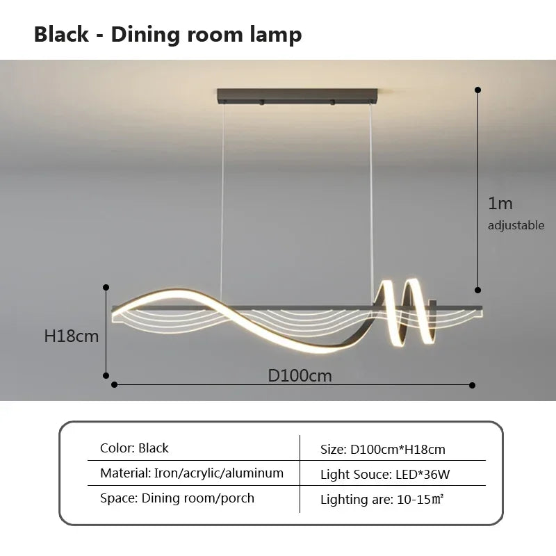 suspension moderne à LED pour un éclairage intérieur élégant