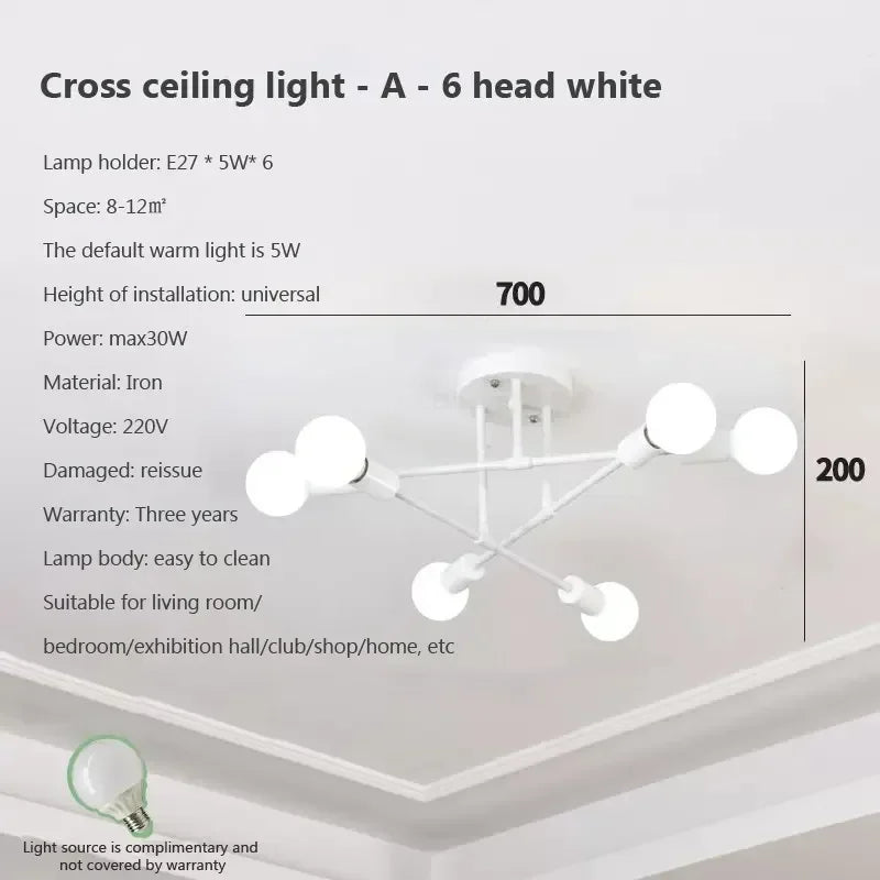 lustre led moderne semi-noir blanc or intérieur salon manger chambre