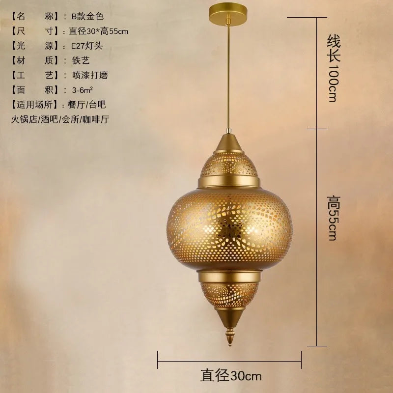 suspension en or design saoudien pour restaurant café et magasin