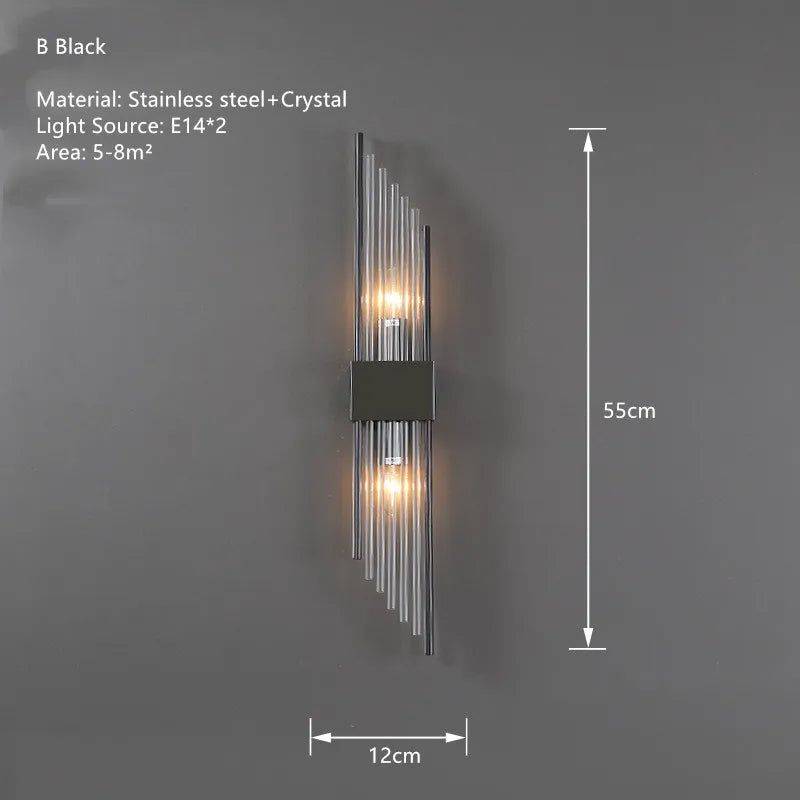 applique murale led en cristal luxe design nordique pour intérieur élégant