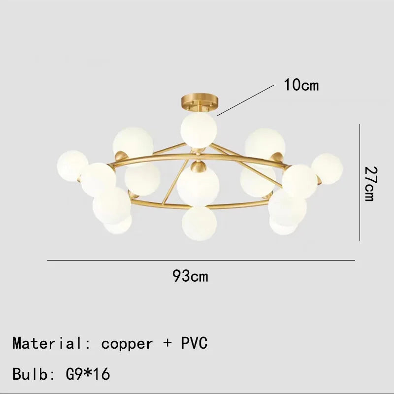 lustre moderne en acrylique et laiton noir doré pour éclairage intérieur