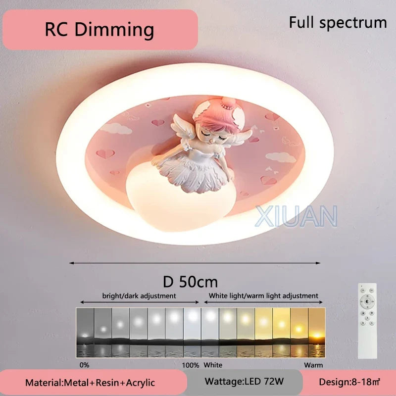 Full Spectrum Children's Room Ceiling Lamp Cartoon Resin Princess Ceiling Light Kids Baby Room Bedroom Nursery School Decor 220V