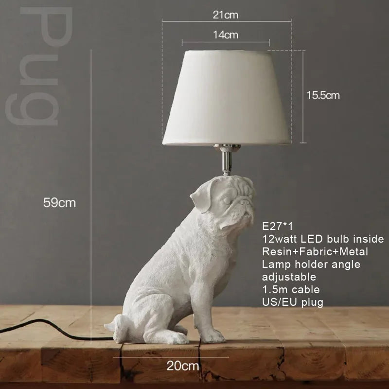 lampe de table led moderne design chiot nordique pour enfants