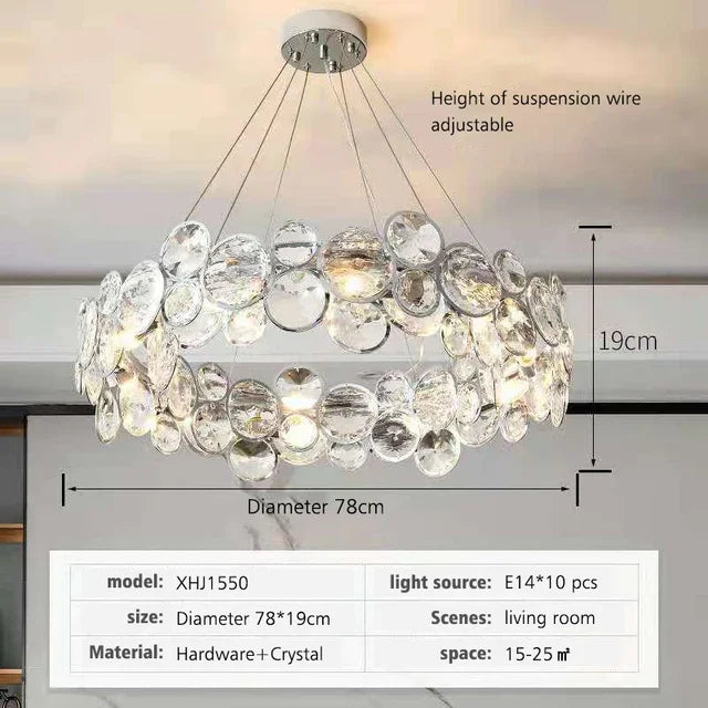 lustre en cristal moderne style nordique pour intérieur luxueux