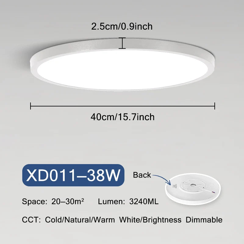 plafonnier led ultra mince moderne rond montage en surface