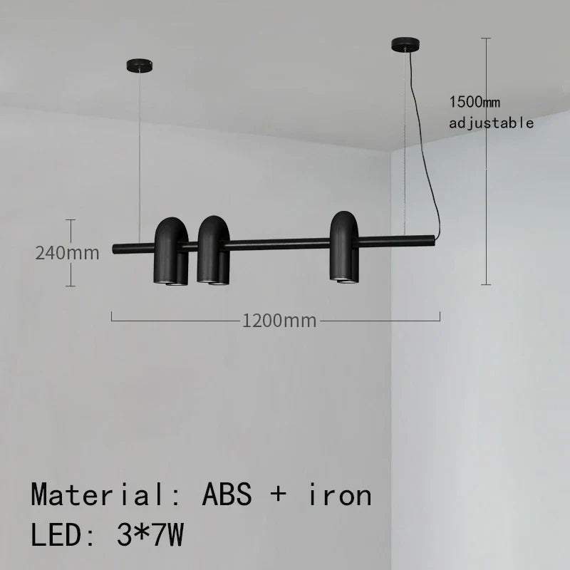 lustre art déco u tube en métal avec cordon réglable