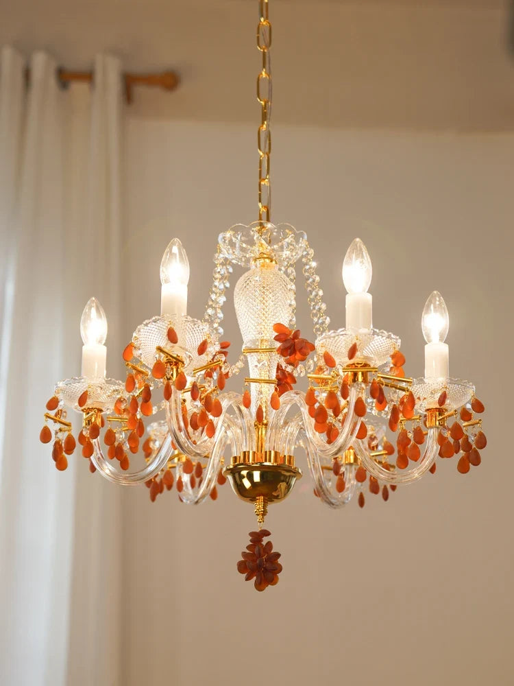 lustre en cristal pour éclairage de jardin et restaurant