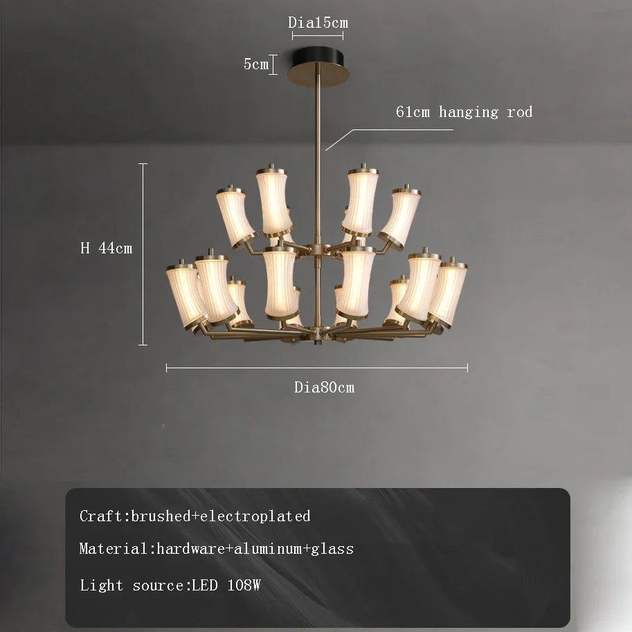 lustre led en verre design moderne de luxe