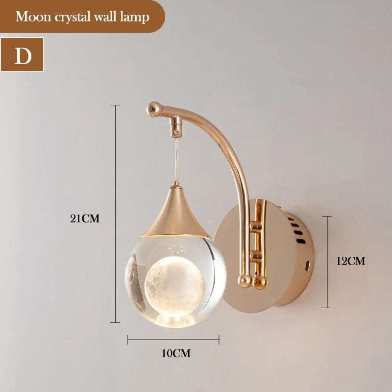 applique murale moderne en forme de goutte de cristal luxe