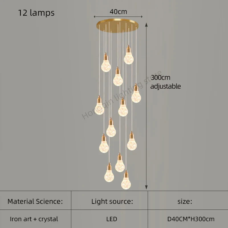 lustre moderne en cristal pour décoration intérieure élégante