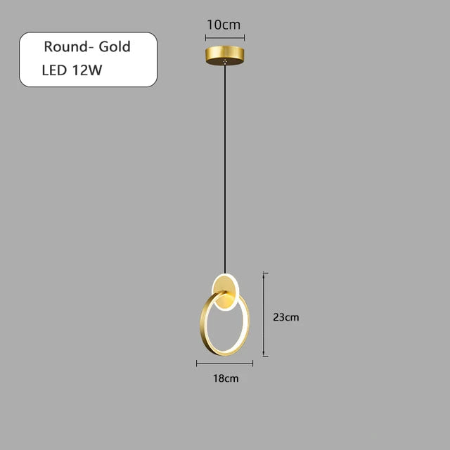 lustre long câble minimaliste suspendu rond 2022
