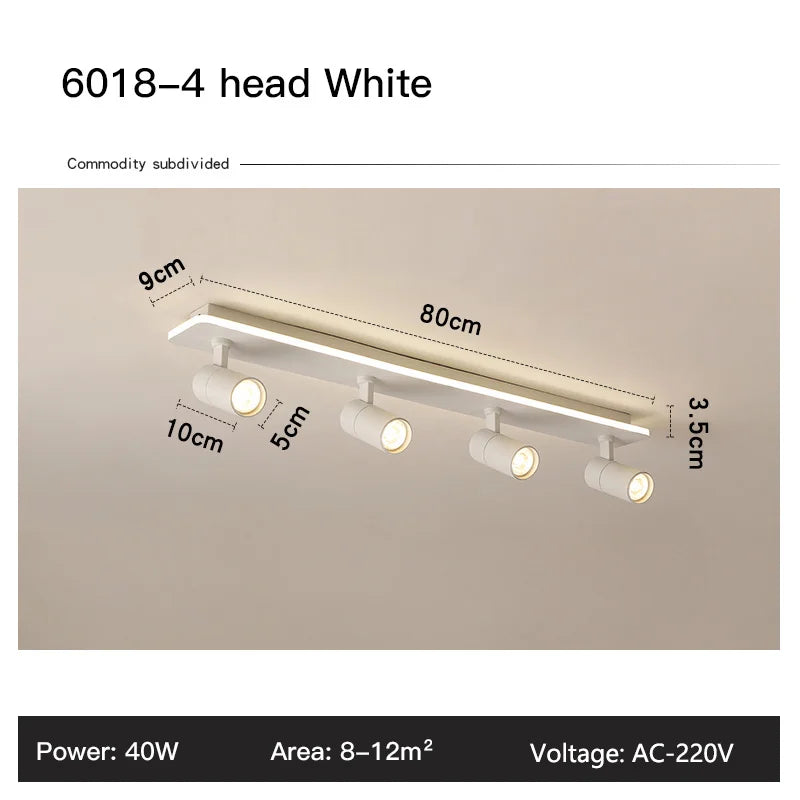 Acrylic Strip LED Chandelier With Spotlight, Used For Living Room, Bedroom, Lighting Fixtures, Kitchen Decoration, Black