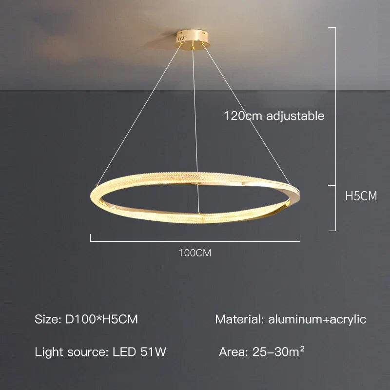 suspension led moderne avec design artistique et télécommande