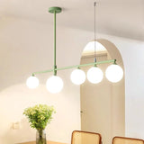 Pastoral Dining Table Pendant Lamps Long Hanging Light for Living Room Kitchen Restaurant Chandelier Fixtures Milky White Glass