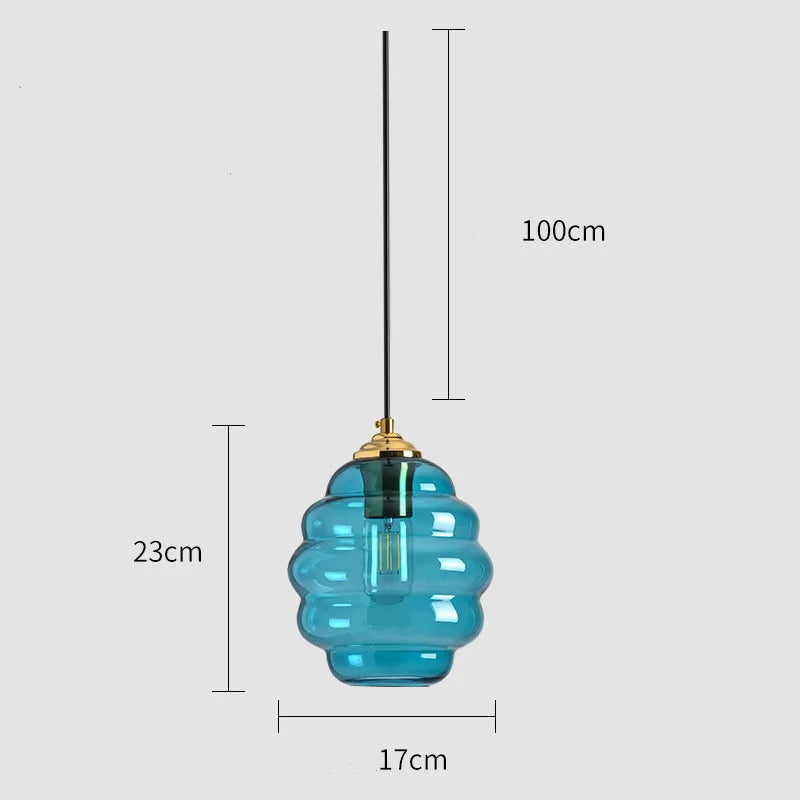 suspension moderne en verre teinté pour décoration intérieure