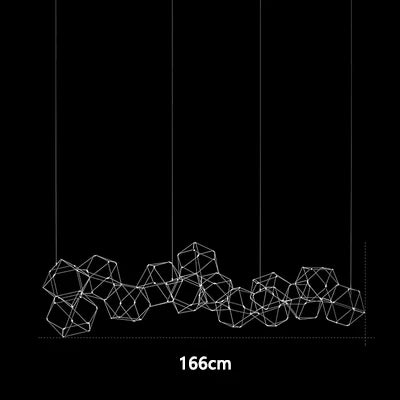 lustre luciole polygonal design nordique en acier inoxydable