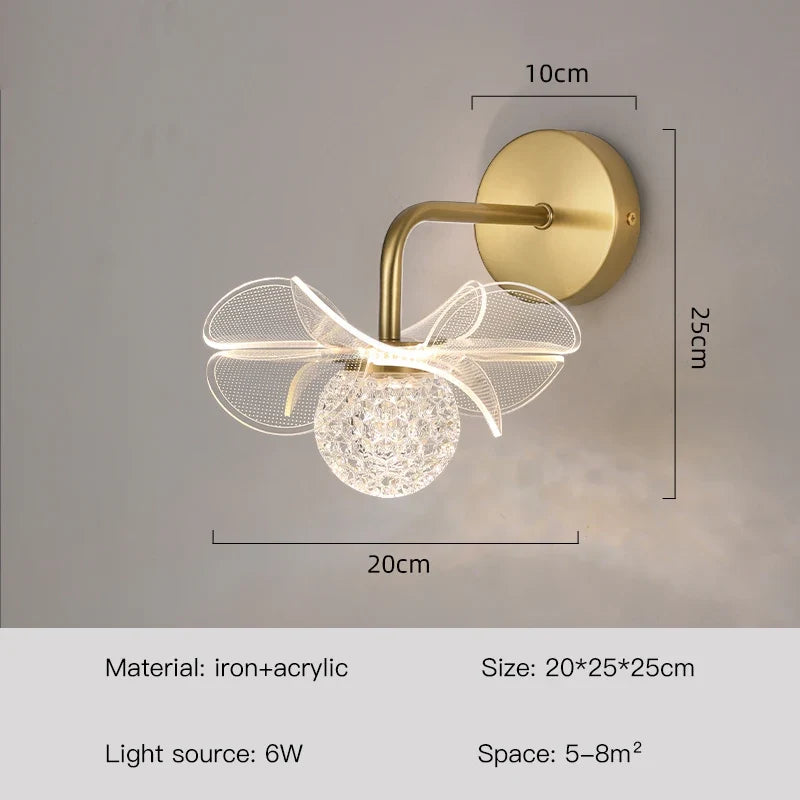 applique murale fleur pour éclairage doux et décoratif