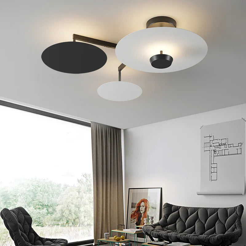 lustre rond avec télécommande gradation pour déco art salon