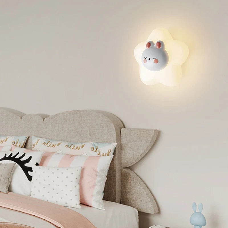 applique murale led étoile lune ours lapin minimaliste moderne