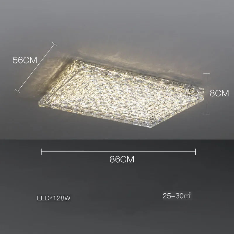 plafonnier led carré en cristal design moderne pour décoration intérieure
