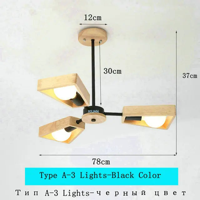 lustre scandinave minimaliste rotation 360 degrés luminaires suspendus bois créatifs