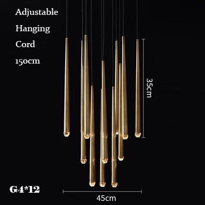 suspension lustre nordique en cuivre pour villa