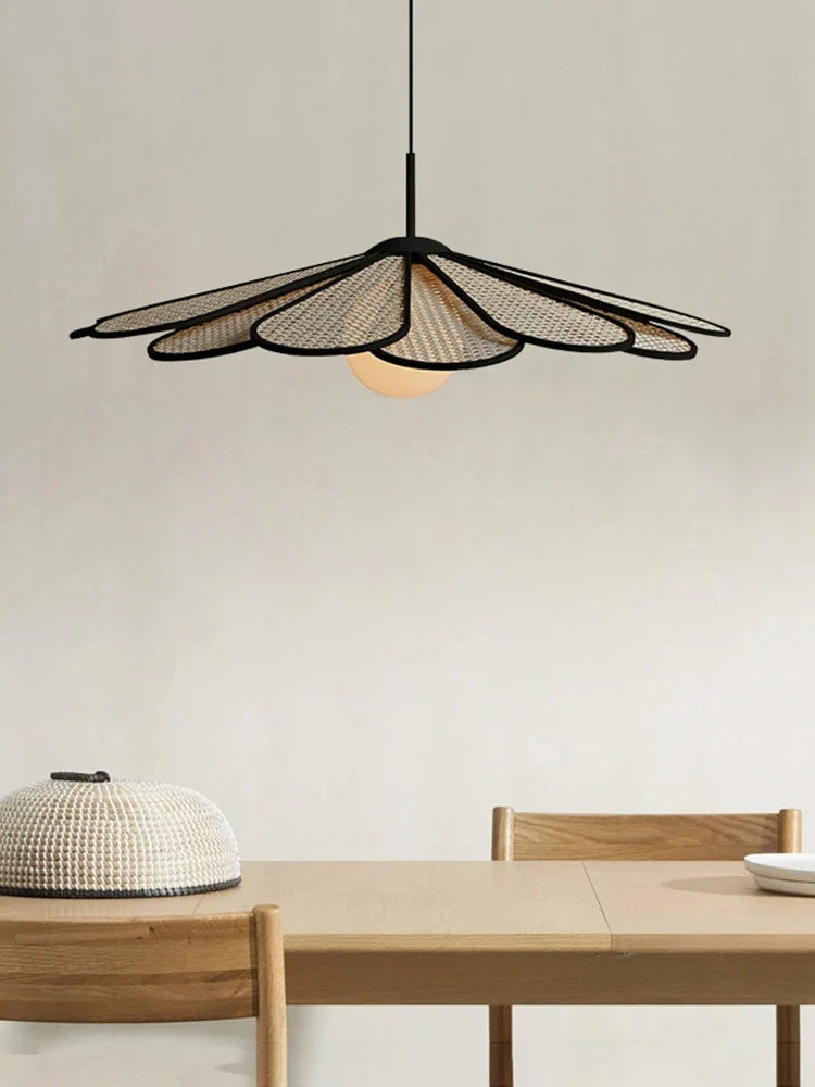 lustre créatif en rotin style japonais moderne et nordique