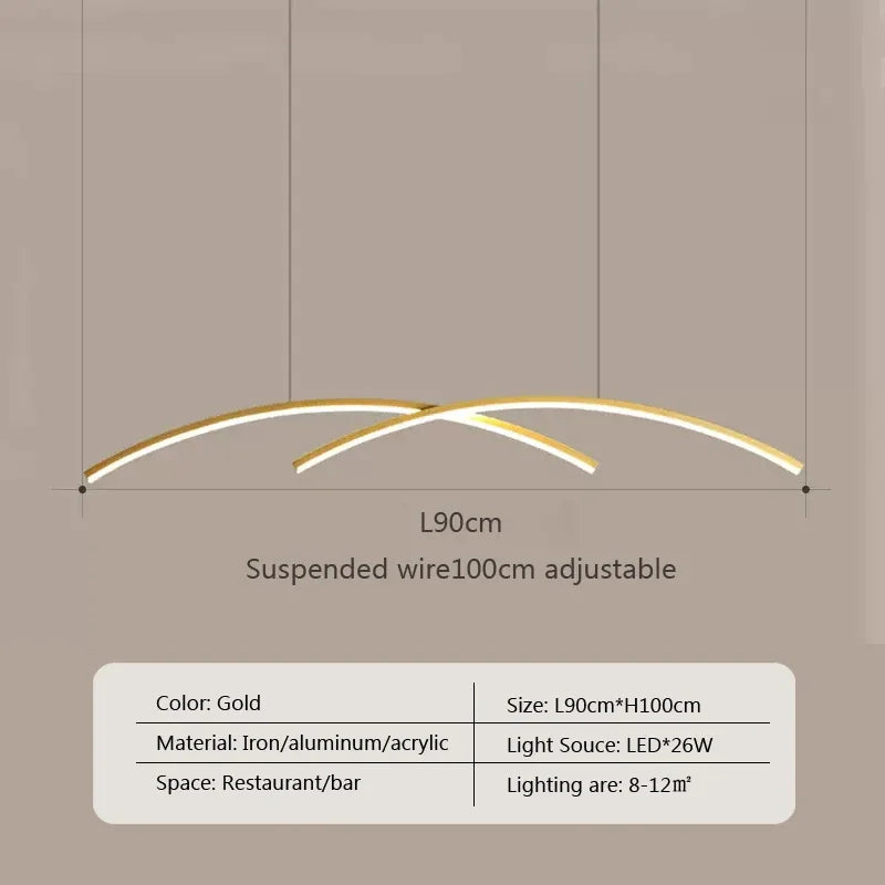 suspension moderne à led pour intérieur décoratif élégant