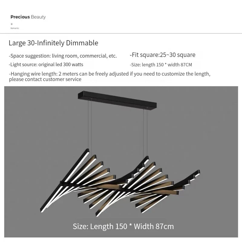 suspension nordique à leds pour décoration moderne intérieure