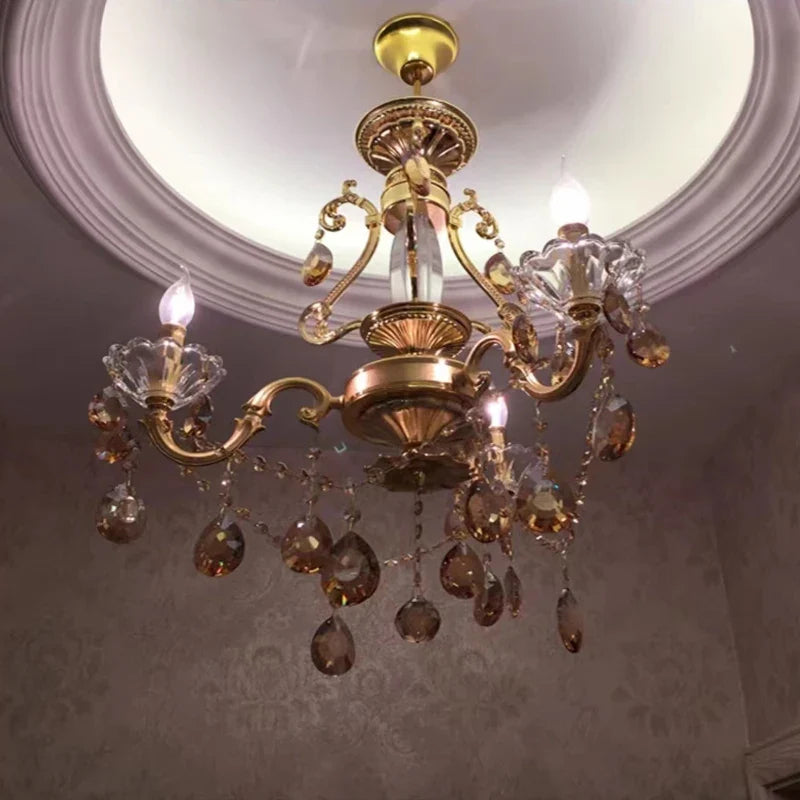 lustre en cristal moderne avec éclairage LED suspendu