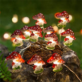 guirlande lumineuse champignon féerique en fil de cuivre à piles