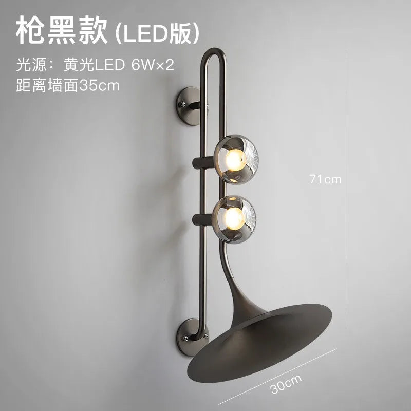 applique murale led saxophone au style industriel romantique pour restaurant
