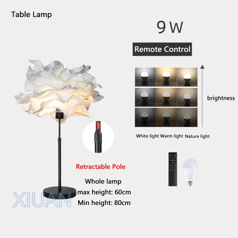 lampadaire créatif en papier avec poteau rétractable pour hôtel