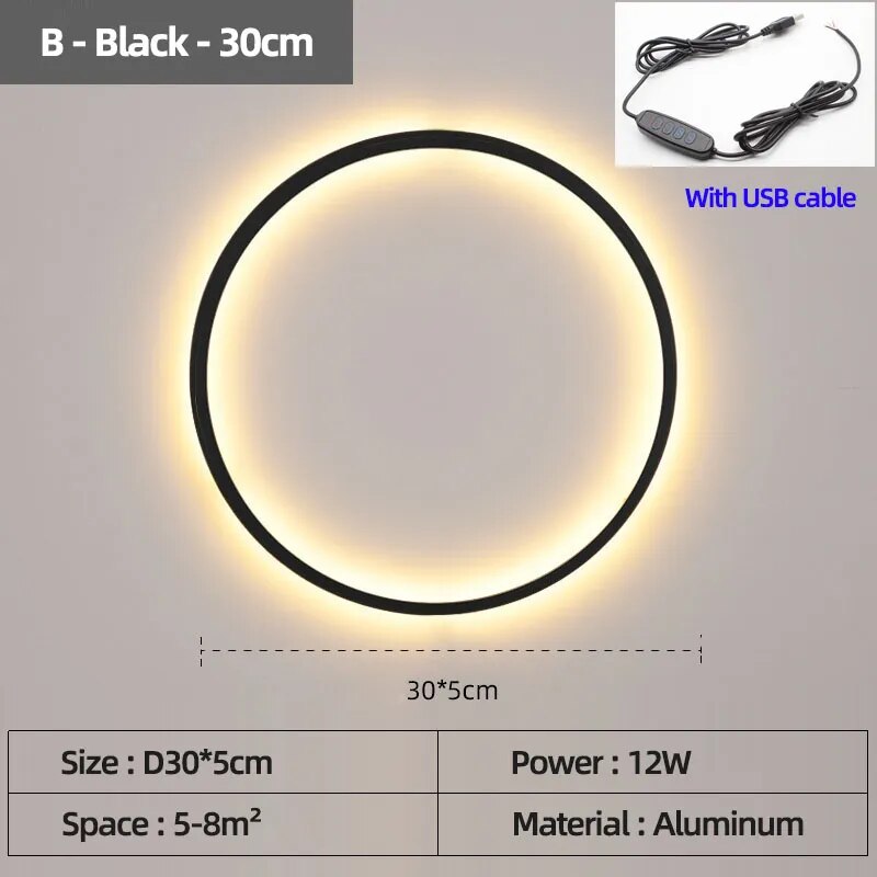 applique murale led lumières intérieur cercle fond décoration