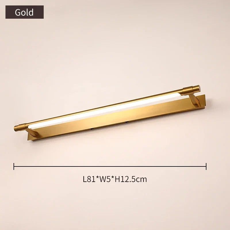 applique led moderne en cuivre pour miroir avant