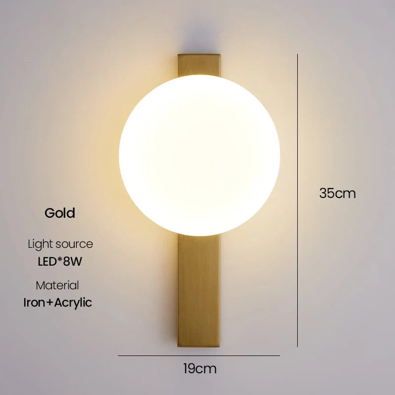 Applique murale boule LED moderne