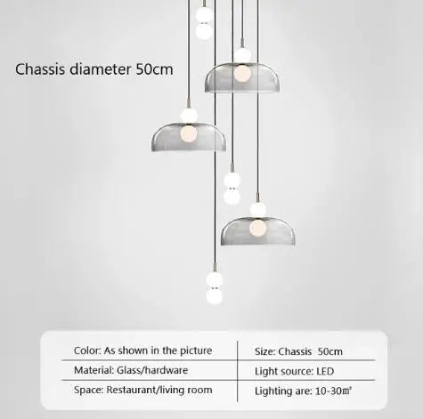 suspension en verre nordique pour décoration intérieure moderne
