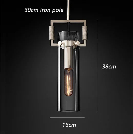 suspension industrielle en verre pour décoration intérieure