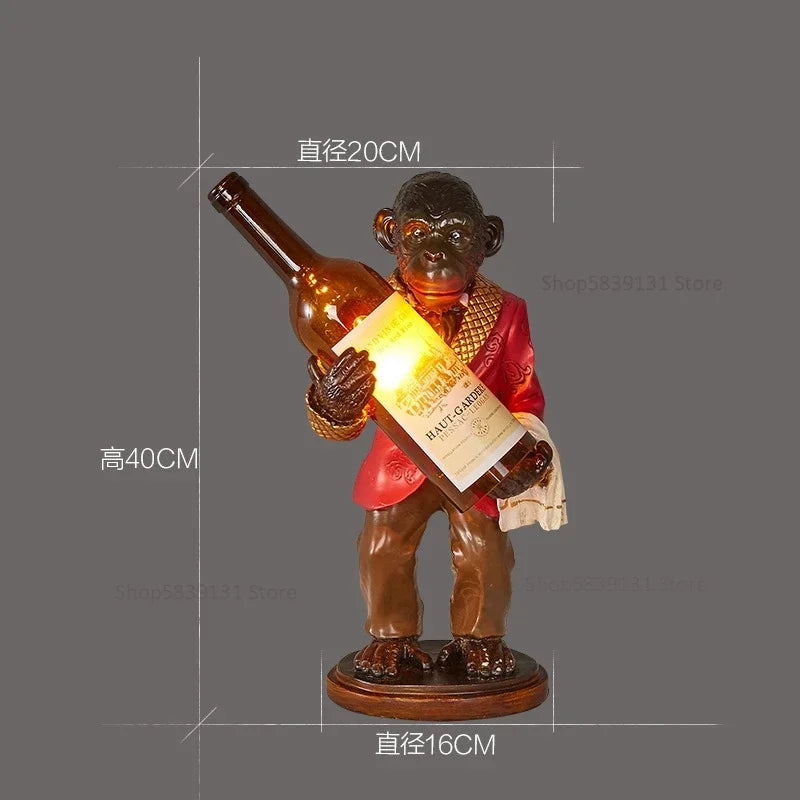 lampe de singe rétro en résine pour déco vintage et loft