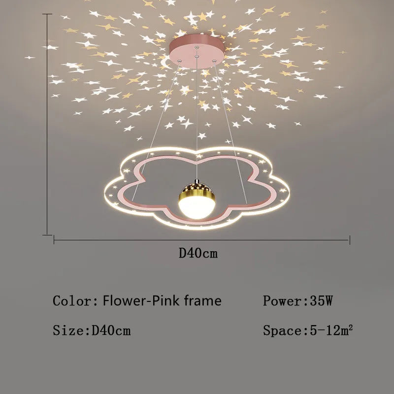 lustre étoile créatif lumineux pour chambre d'enfants