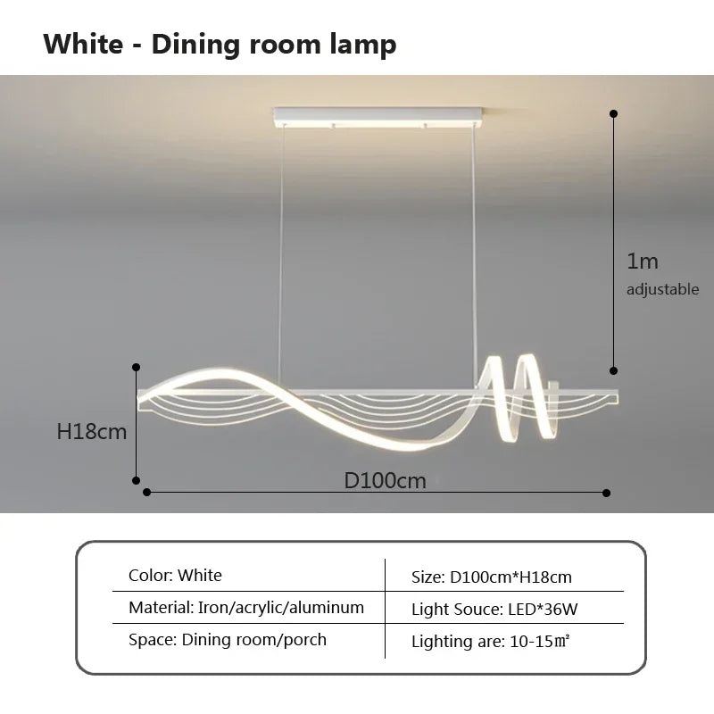 suspension moderne à LED pour un éclairage intérieur élégant