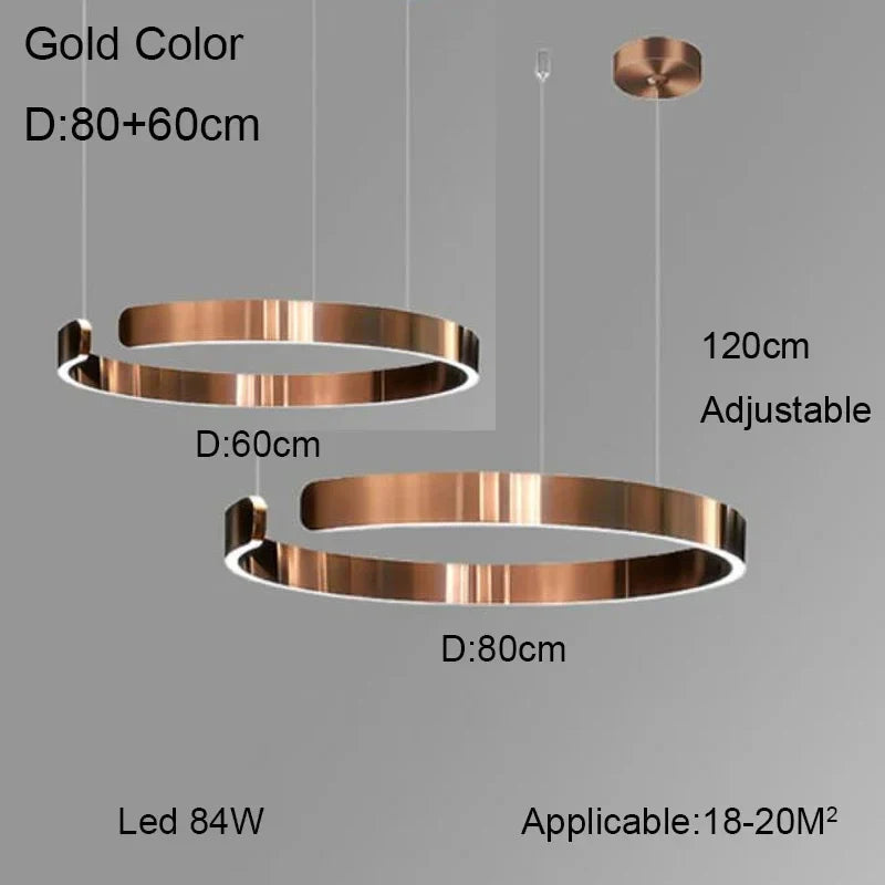 lustre à anneau en c design allemand avec couleurs changeantes