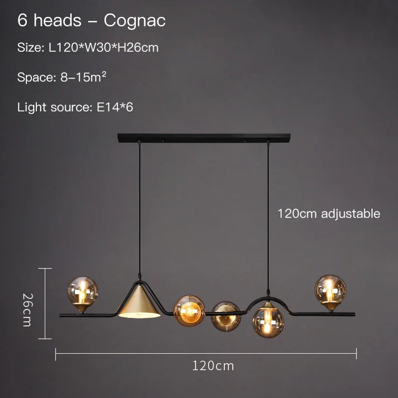 Kithchen Island Chandelier Nordic Pendant Lamp Glass Suspension Luminaire Ceiling Hanging Lamps