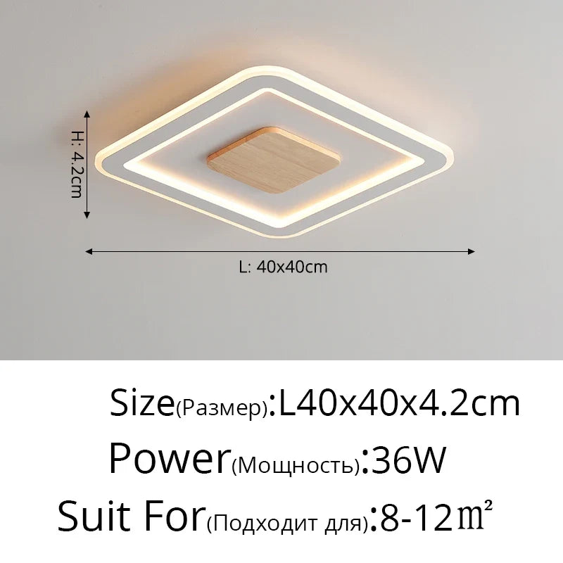 plafonnier led ultra-mince bois massif style nordique moderne 2022