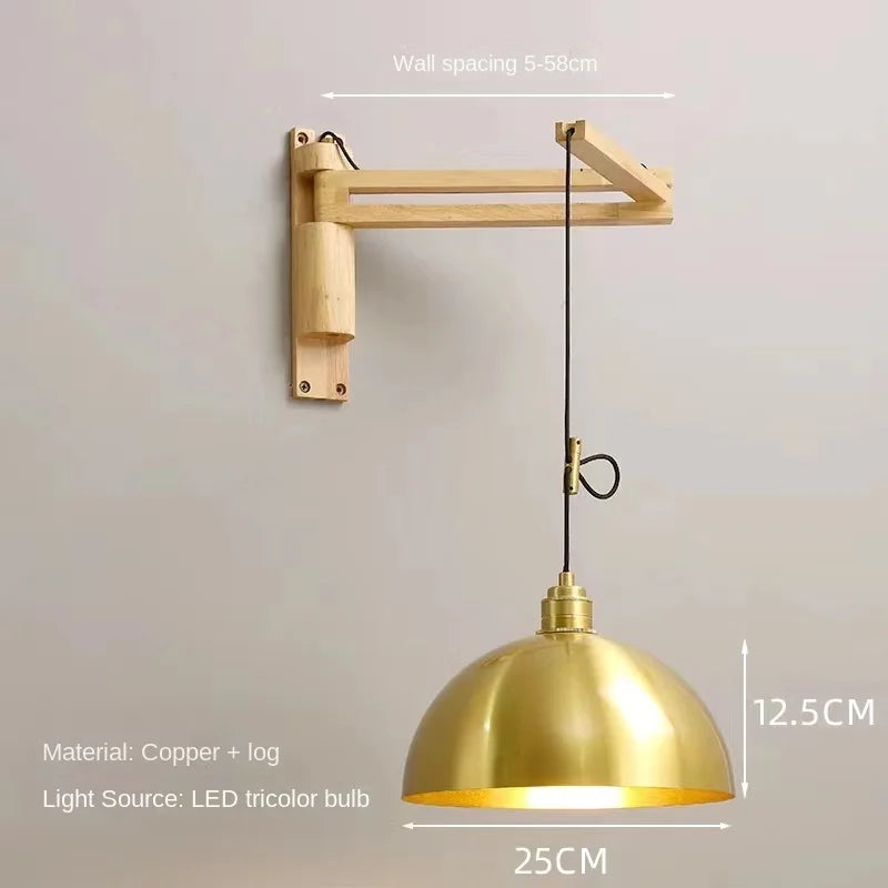 applique murale extensible en cuivre design élégant et fonctionnel